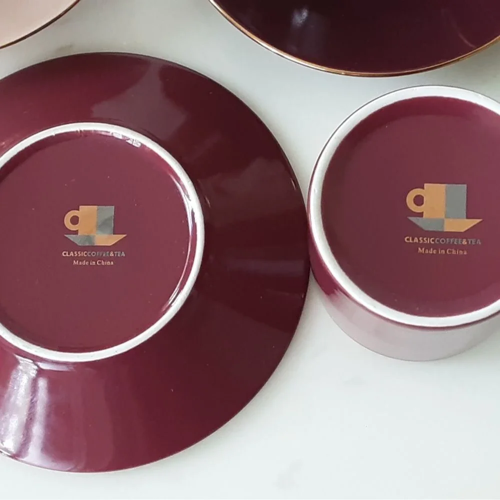 Classic Coffee & Tea Cups and Saucers Set of 3